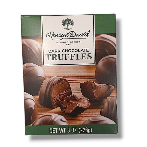 Harry & David Dark Chocolate LUXURY Truffles 8 oz GIFT Luxurious Designer Fancy - Picture 1 of 8